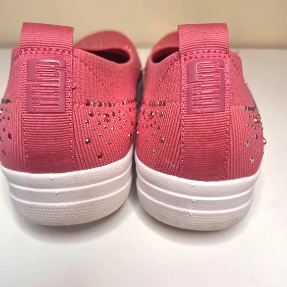 FitFlop Womens Uberknit Ombre Crystal Ballerina Slip On Shoes SZ 10