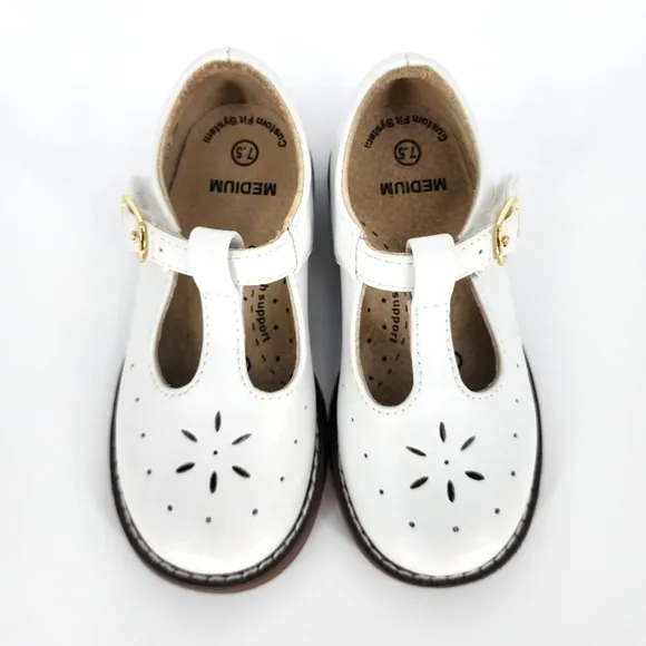 Footmates Sherry T-Bar Mary Jane Shoes Arch Support Leather Toddler 7.5
