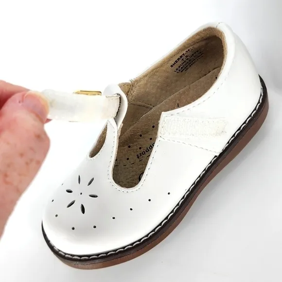 Footmates Sherry T-Bar Mary Jane Shoes Arch Support Leather Toddler 7.5