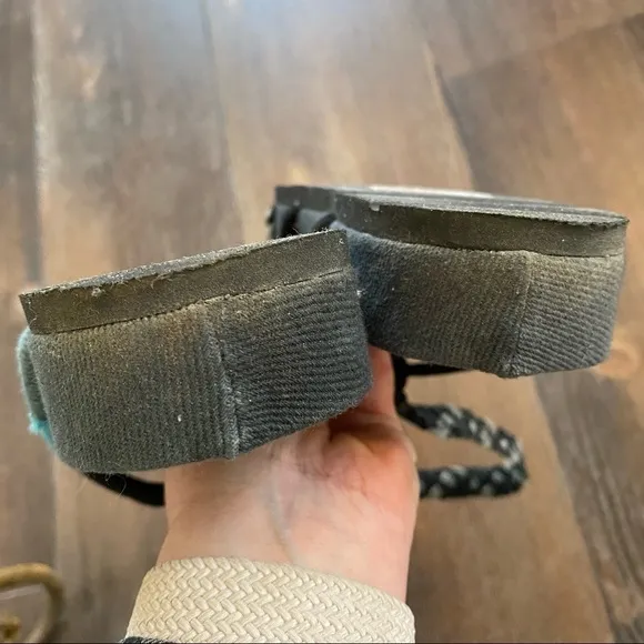Free people Black Combo Woven Leather Gladiator Style Ankle Wrap Comfort Sandals