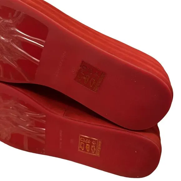 Free People Haven Thong Platform Sandal Flame Red Women's Size 8 NEW
