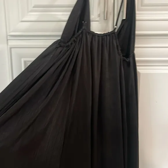 Free People Lexy Dress Long Maxi Boho flowy sleeveless edgy Black size large