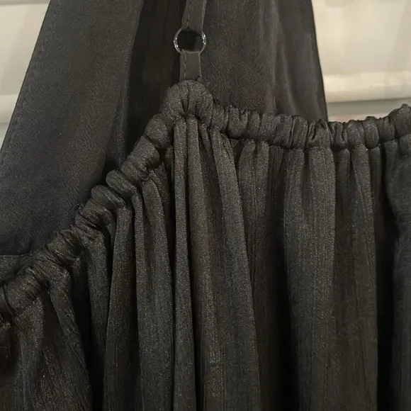 Free People Lexy Dress Long Maxi Boho flowy sleeveless edgy Black size large