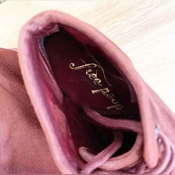Free People Size 38 Brand New River Run Maroon Distressed High Top Sneakers