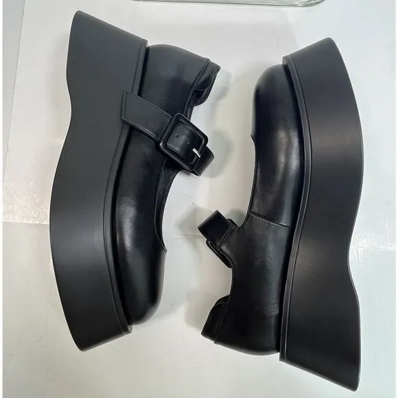 Free People x Jeffrey Campbell Black Mary Jane Platform Shoes Sz 8.5 Ichika New
