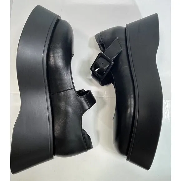 Free People x Jeffrey Campbell Black Mary Jane Platform Shoes Sz 8.5 Ichika New