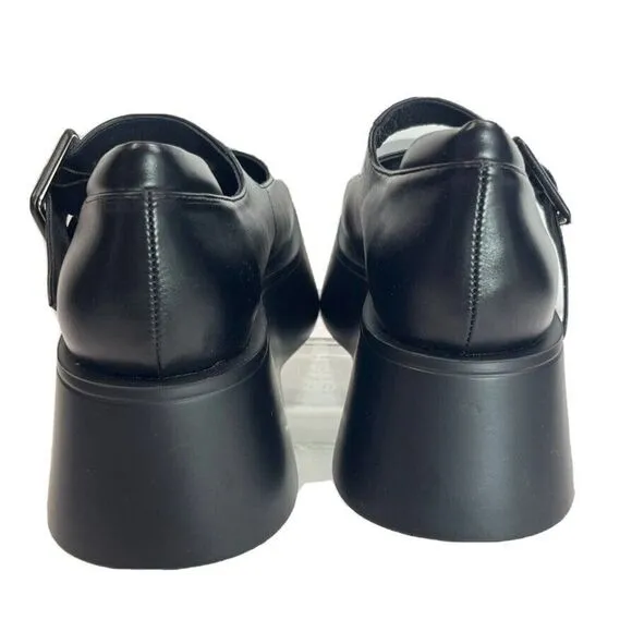 Free People x Jeffrey Campbell Black Mary Jane Platform Shoes Sz 8.5 Ichika New