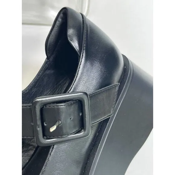 Free People x Jeffrey Campbell Black Mary Jane Platform Shoes Sz 8.5 Ichika New