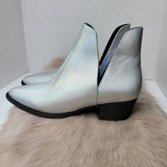 Free People Charm Iridescent Double V Bootie Size 8