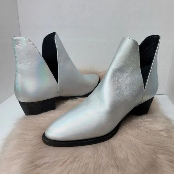 Free People Charm Iridescent Double V Bootie Size 8