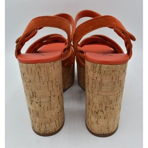 Free People Size EU 37 US 7 Lisbon Sunstar Mary Jane Orange Platform Sandals