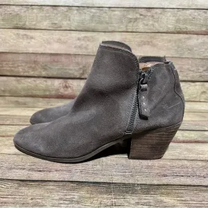 Frye Brown Suede Judith Zip Up Ankle Boots