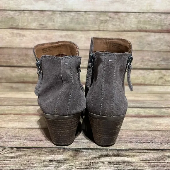 Frye Brown Suede Judith Zip Up Ankle Boots