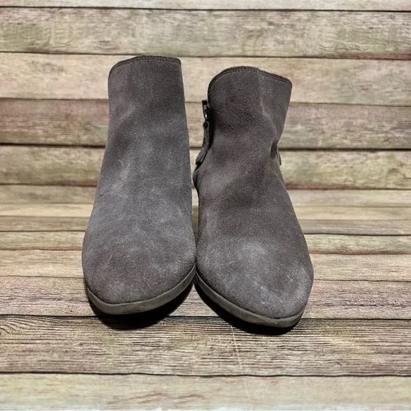 Frye Brown Suede Judith Zip Up Ankle Boots