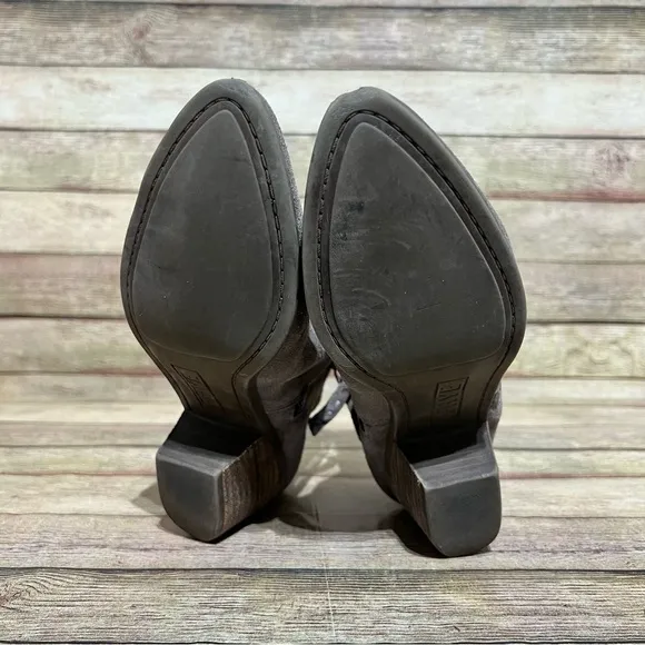 Frye Brown Suede Judith Zip Up Ankle Boots
