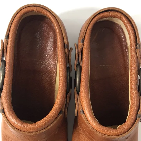 Frye Camel Brown leather western mules shoes 7 1/2