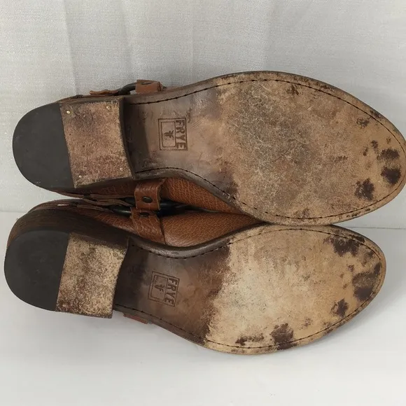 Frye Camel Brown leather western mules shoes 7 1/2
