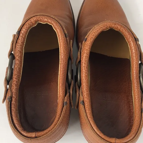 Frye Camel Brown leather western mules shoes 7 1/2