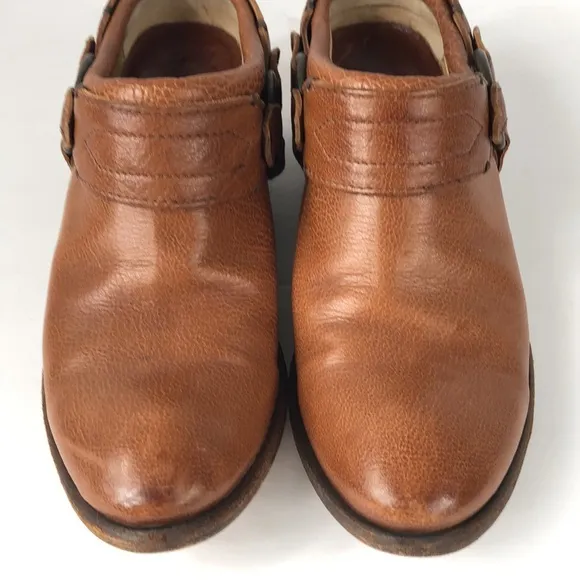 Frye Camel Brown leather western mules shoes 7 1/2