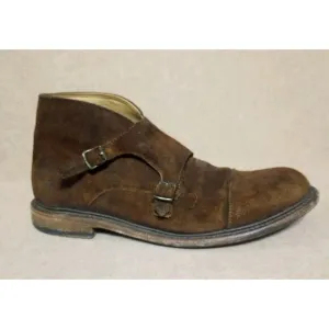 Frye JACK Double Monk Strap Suede Chukka Boots Men's Size 10.5 D Brown Cap Toe