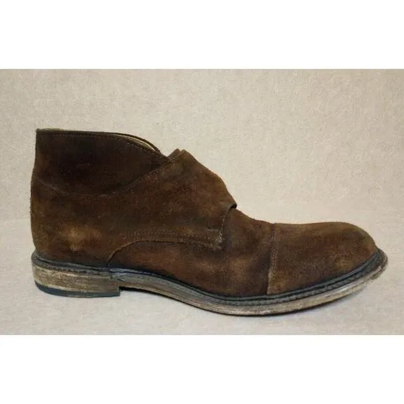 Frye JACK Double Monk Strap Suede Chukka Boots Men's Size 10.5 D Brown Cap Toe