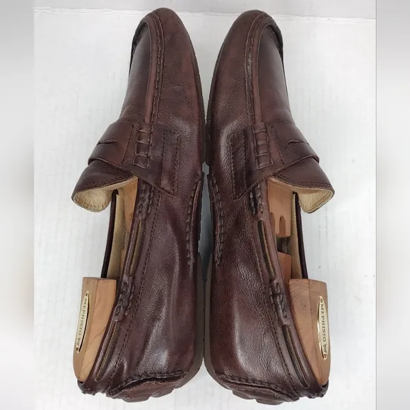 Frye Men's Brown Leather Penny Slip On Loafers Size 10