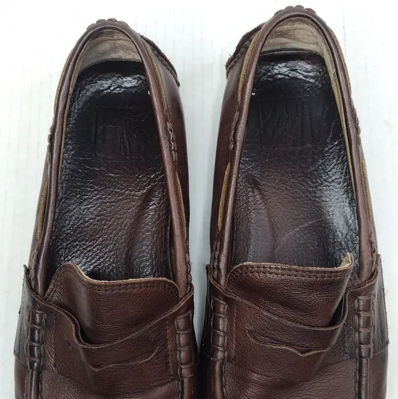 Frye Men's Brown Leather Penny Slip On Loafers Size 10