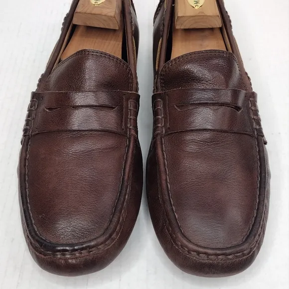 Frye Men's Brown Leather Penny Slip On Loafers Size 10