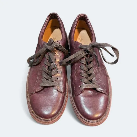 FRYE Mens Shoes Size 9 Burgundy Leather Sneakers