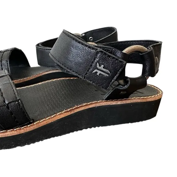 FRYE Quinn Woven Harness Vegan Sheep Leather Sandals