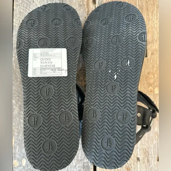 FRYE Quinn Woven Harness Vegan Sheep Leather Sandals