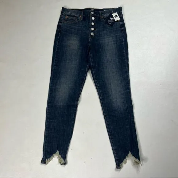 Gap | NWT Super High Rise True Skinny Raw Hem Button Fly Jeans