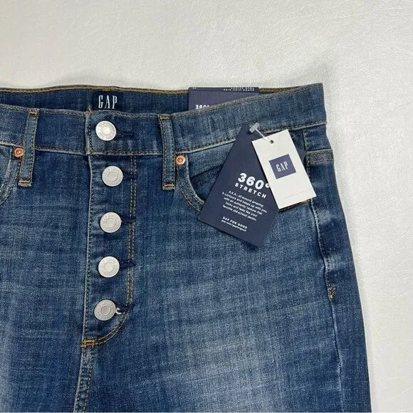 Gap | NWT Super High Rise True Skinny Raw Hem Button Fly Jeans