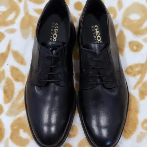 Geox Men's Black Leather Shoes