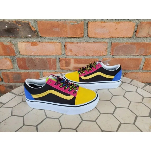 Girls 4Y GS Vans Old Skool Platform Vans Beads Multi White VN0A3B3U21X YOUTH
