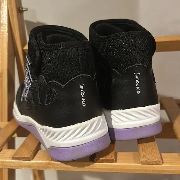 Girls Size 12 Black Sparkle and Purple Willow Velcro High Tops