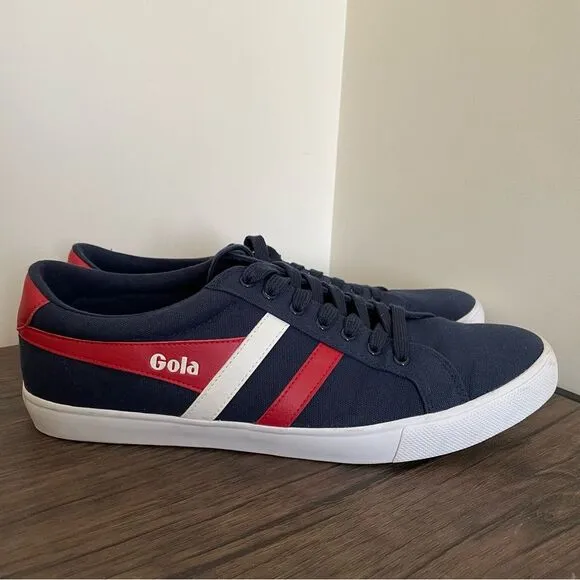 Gola Varsity Classic CMA331 Low Top Men’s Size US 13 Navy Red &amp; White Sneakers