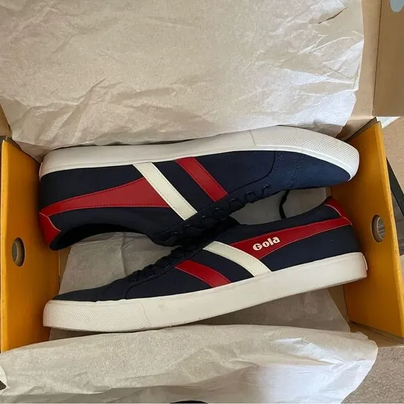 Gola Varsity Classic CMA331 Low Top Men’s Size US 13 Navy Red &amp; White Sneakers