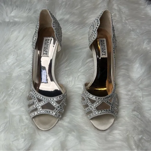 Gold High Heeled Sandals with Rhinestone Detailing