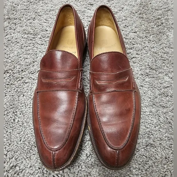 Gravati Shoes Mens 9.5 Penny Loafer Leather Slip On Classic Professional Brown