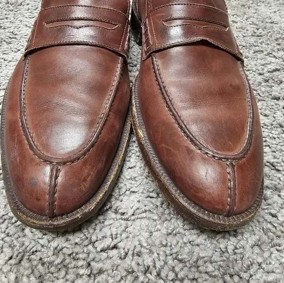 Gravati Shoes Mens 9.5 Penny Loafer Leather Slip On Classic Professional Brown