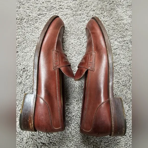 Gravati Shoes Mens 9.5 Penny Loafer Leather Slip On Classic Professional Brown