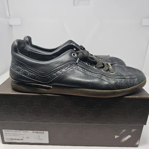 Gucci Microguccissima Soft/Miro Blue Logo Sneakers Men's Size 9.5 READ DESC**
