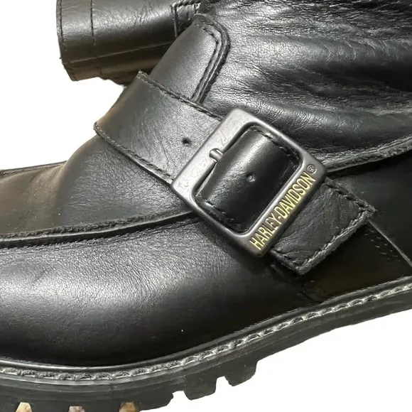 HARLEY-DAVIDSON Leather Street Boots in Classic Black Size 8.5 —Men’s