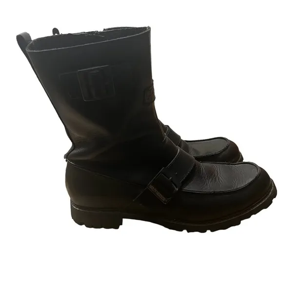 HARLEY-DAVIDSON Leather Street Boots in Classic Black Size 8.5 —Men’s