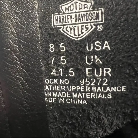 HARLEY-DAVIDSON Leather Street Boots in Classic Black Size 8.5 —Men’s