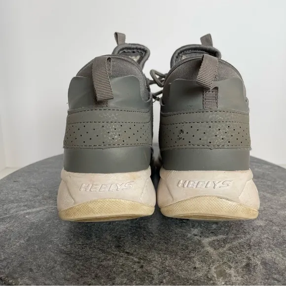 Heelys Piper Grey Leather High Top Skates Shoes Sneakers Size 3
