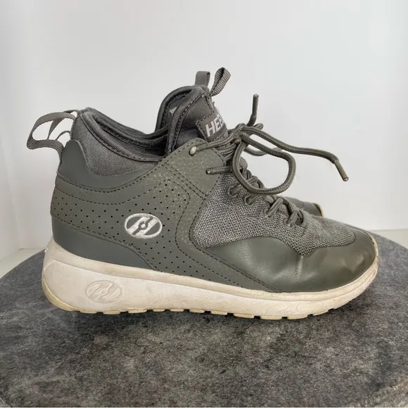Heelys Piper Grey Leather High Top Skates Shoes Sneakers Size 3