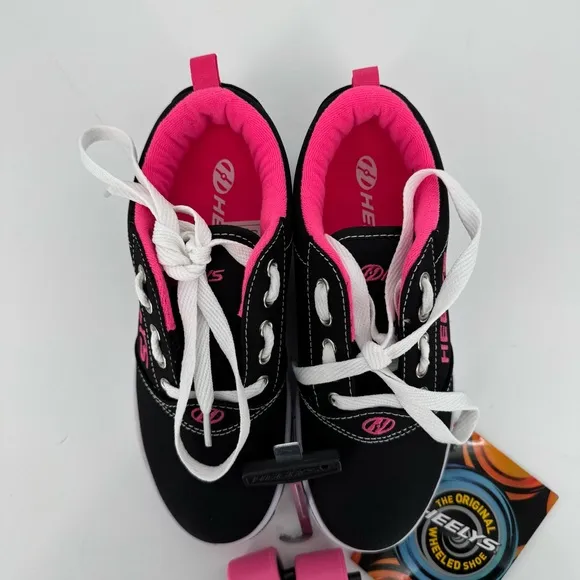 Heelys Pro 20 Skate Shoe Size 4 Youth/5 Women’s Black Pink Removable Wheels