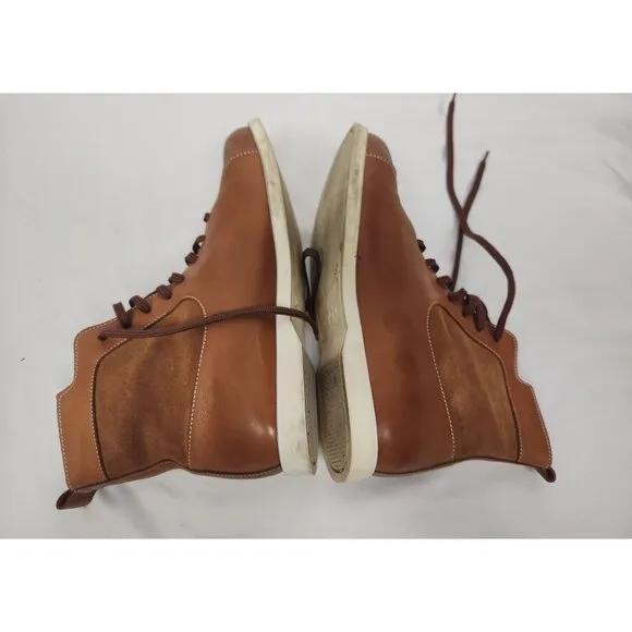 Helm Men's Sz. 38.5 Brown Leather &amp; Suede Dash Sneaker Lace Up Boots